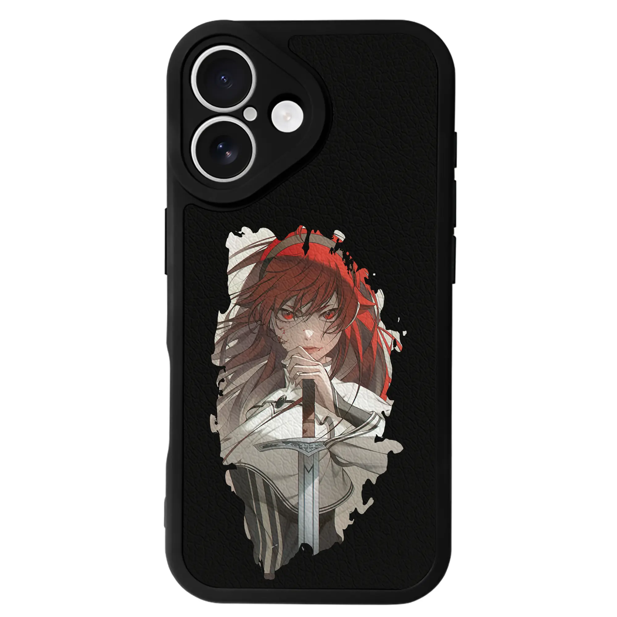 無職転生 グッズ,エリス・ボレアス・グレイラット - IPhone 16シリーズ対応 ・ シリコンスマホケース ・ レザー調 ・ 高精度フィット ・ 耐衝撃 ・ ワイヤレス充電対応 ・ 精密カット